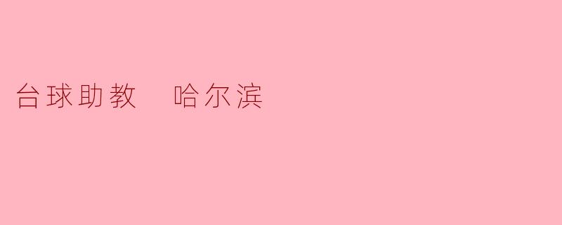 台球助教 哈尔滨